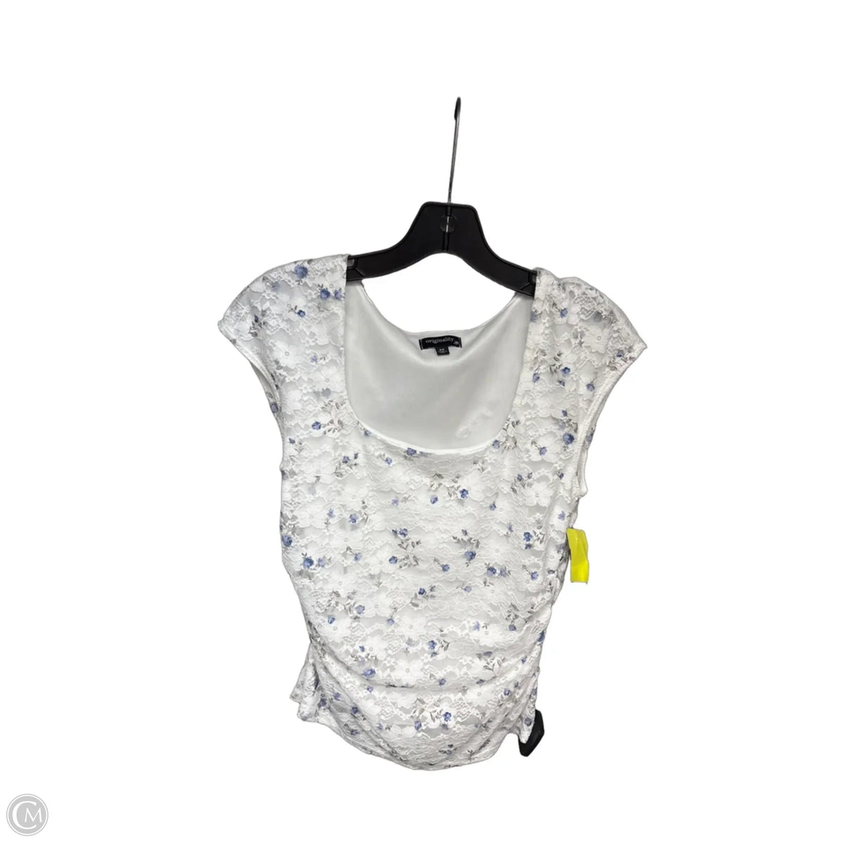 Top Short Sleeve By Originality In White, Size: M