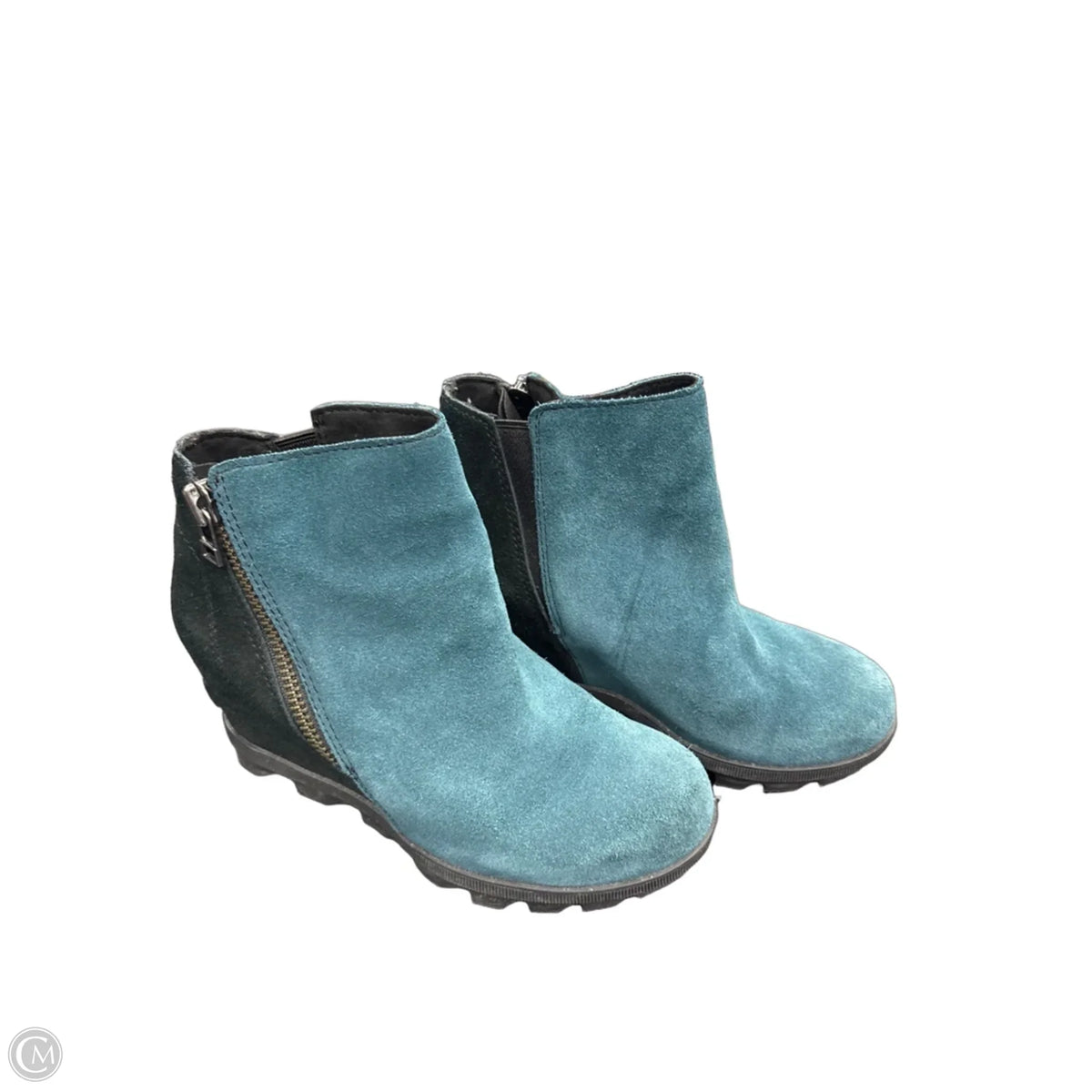 Boots Ankle Heels By Sorel In Black & Blue, Size: 5