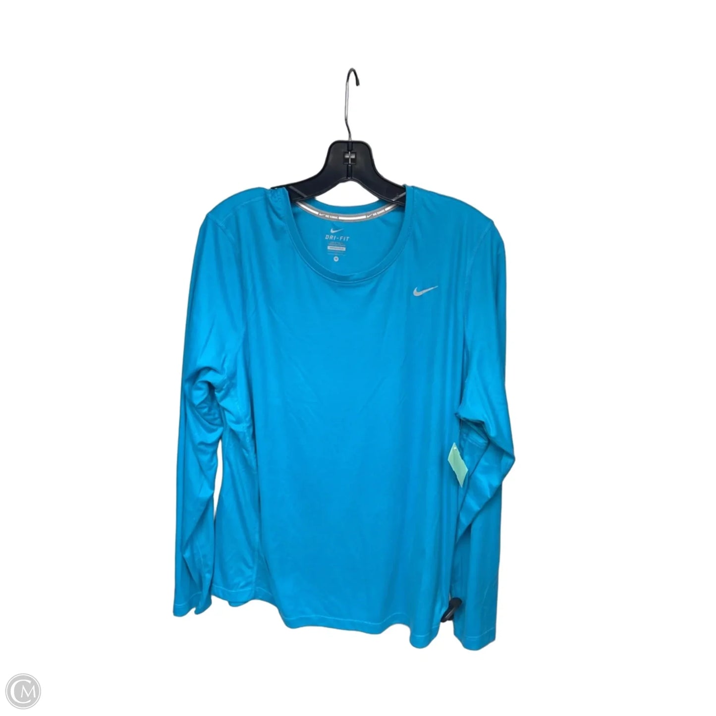 Athletic Top Long Sleeve Collar By Nike In Blue, Size: 1x