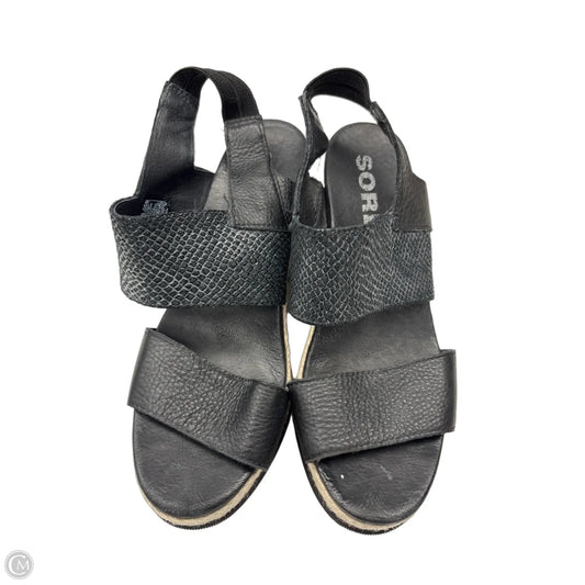 Shoes Heels Wedge By Sorel In Black, Size: 7.5
