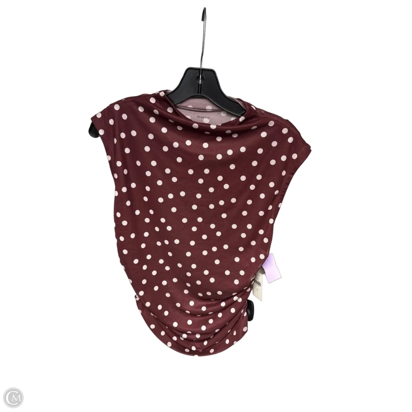 Top Sleeveless By Maeve In Red & White, Size: S