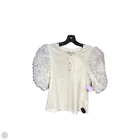 Top Short Sleeve By Flat White In White, Size: S