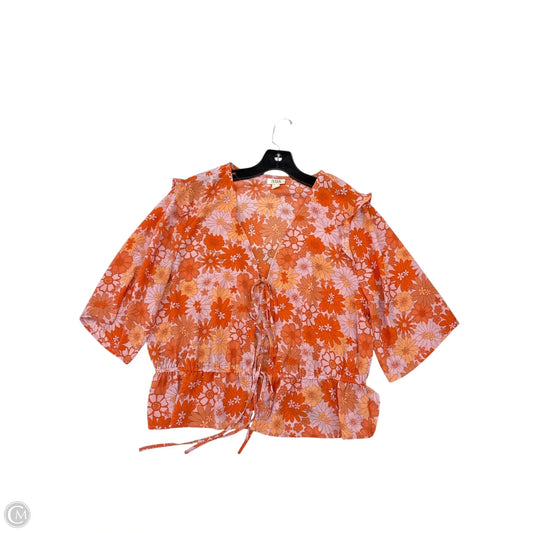 Top Short Sleeve By Ana In Orange, Size: L