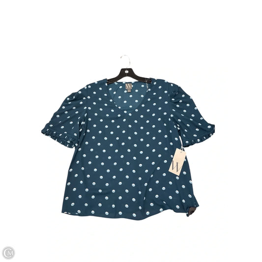Top Short Sleeve By Worthington In Blue, Size: Lp