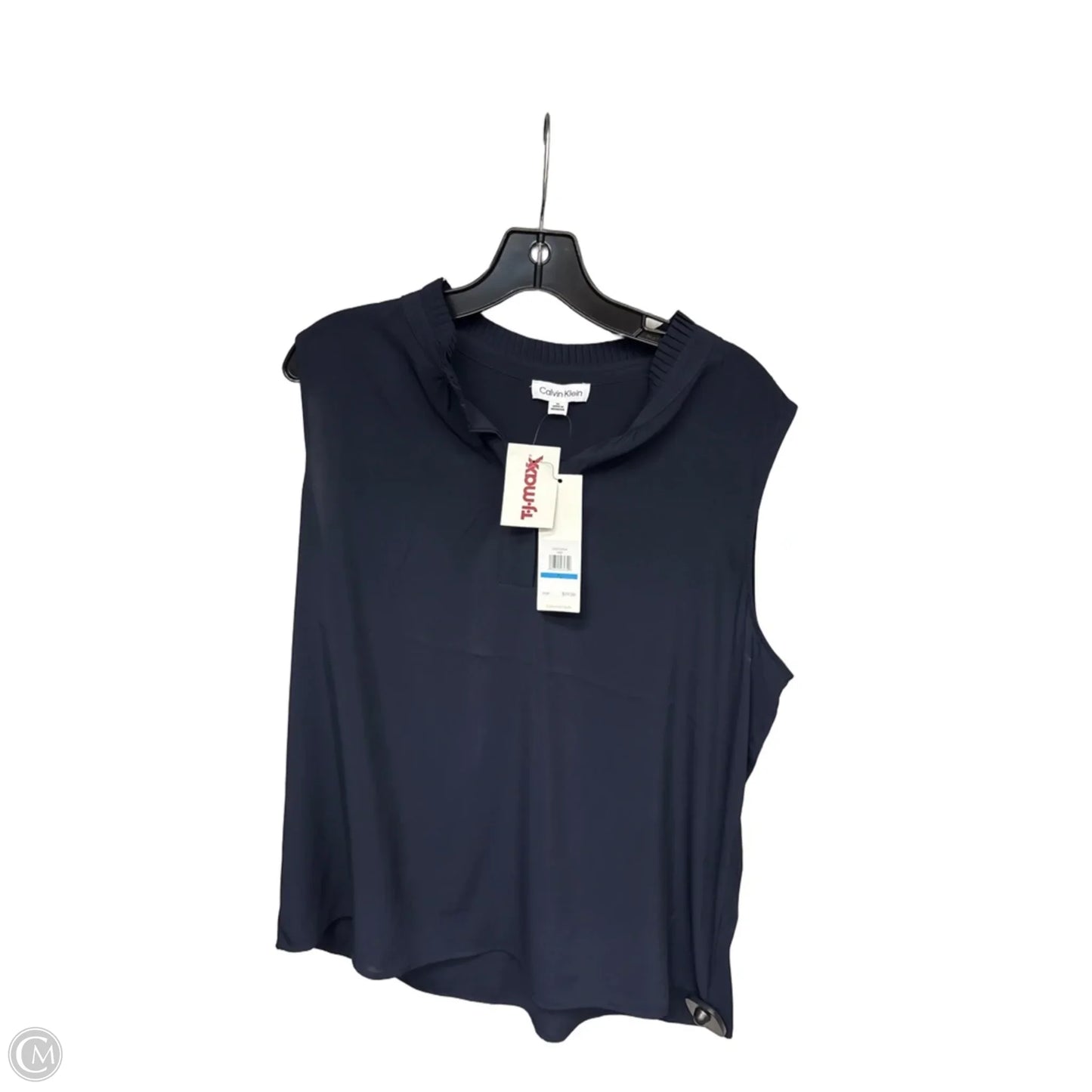 Top Sleeveless By Calvin Klein In Navy, Size: Xl
