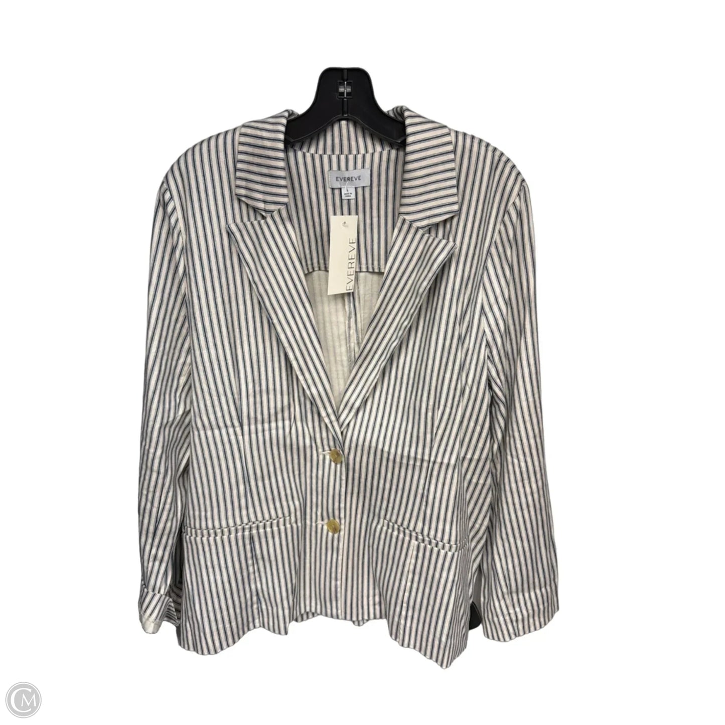 Blazer By Evereve In Striped Pattern, Size: L