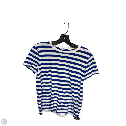 Top Short Sleeve By J. Crew In Blue & White, Size: S