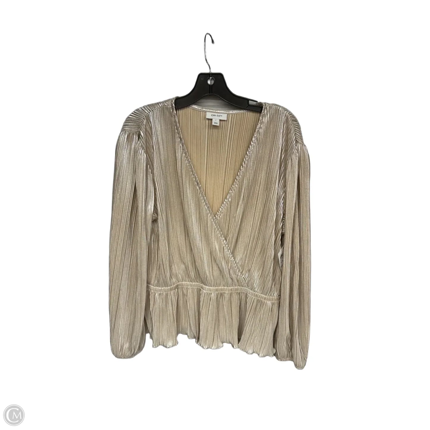 Top Long Sleeve By On 34th In Gold, Size: L