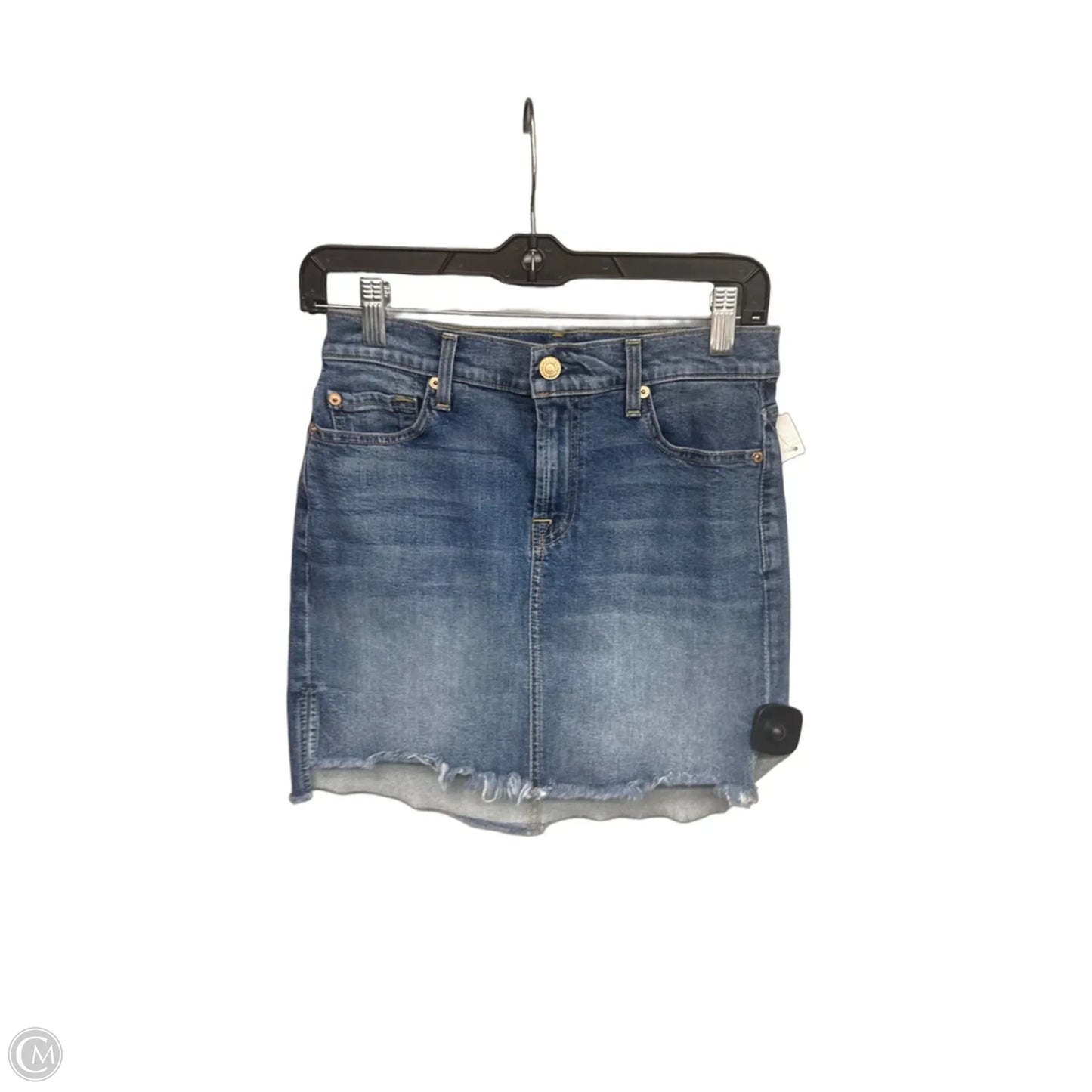 Skirt Mini & Short By 7 For All Mankind In Blue Denim, Size: 2