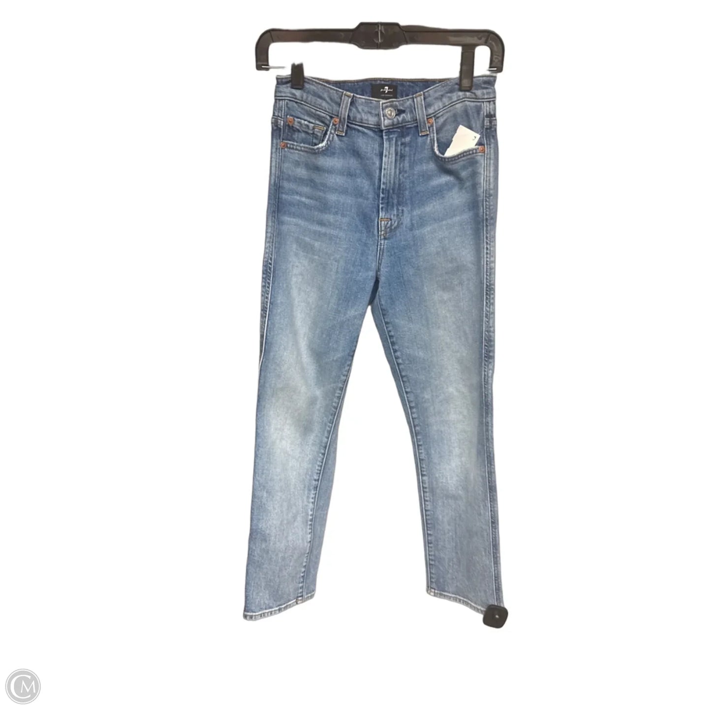 Jeans Straight By 7 For All Mankind In Blue Denim, Size: 0