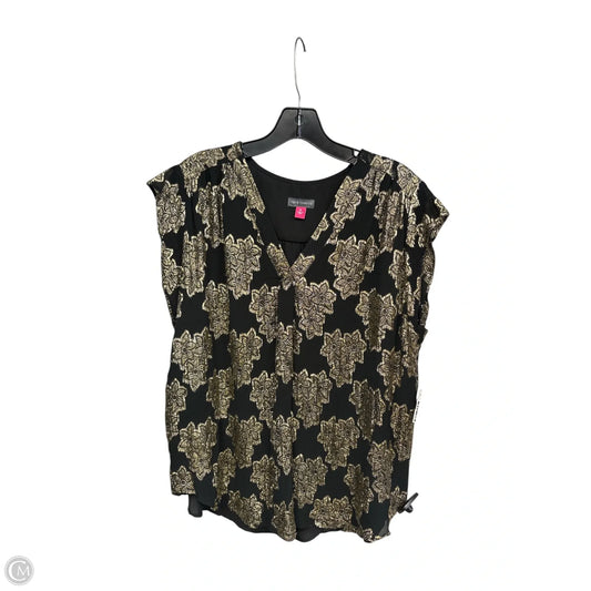 Top Sleeveless By Vince Camuto In Black & Gold, Size: Xl
