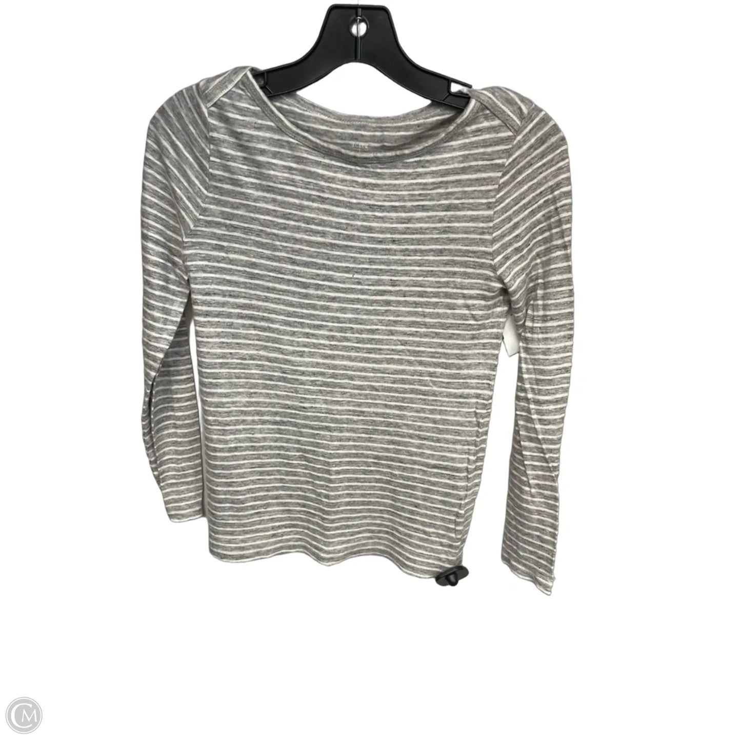 Top Long Sleeve By J. Crew In Grey & White, Size: Xs