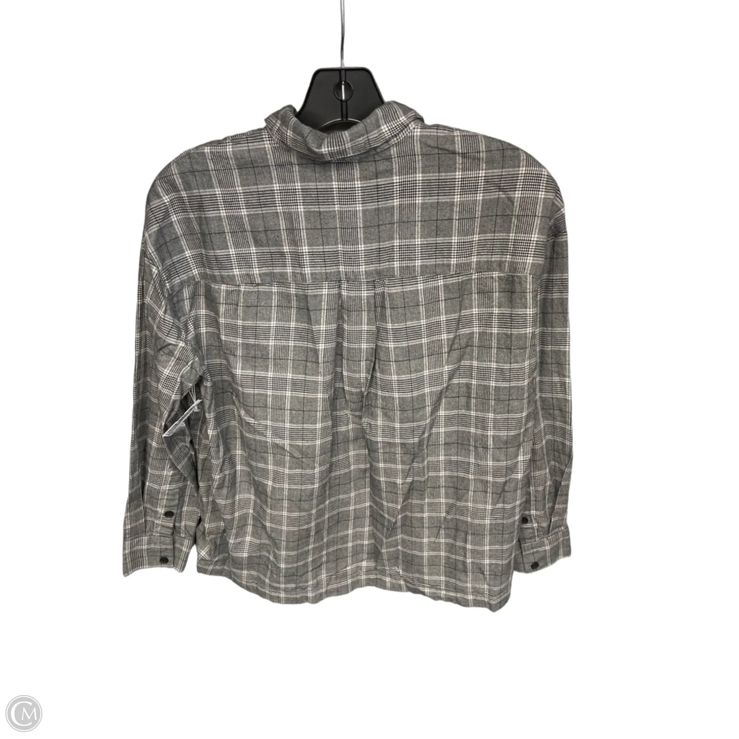 Top Long Sleeve By Madewell In Grey & White, Size: Xs