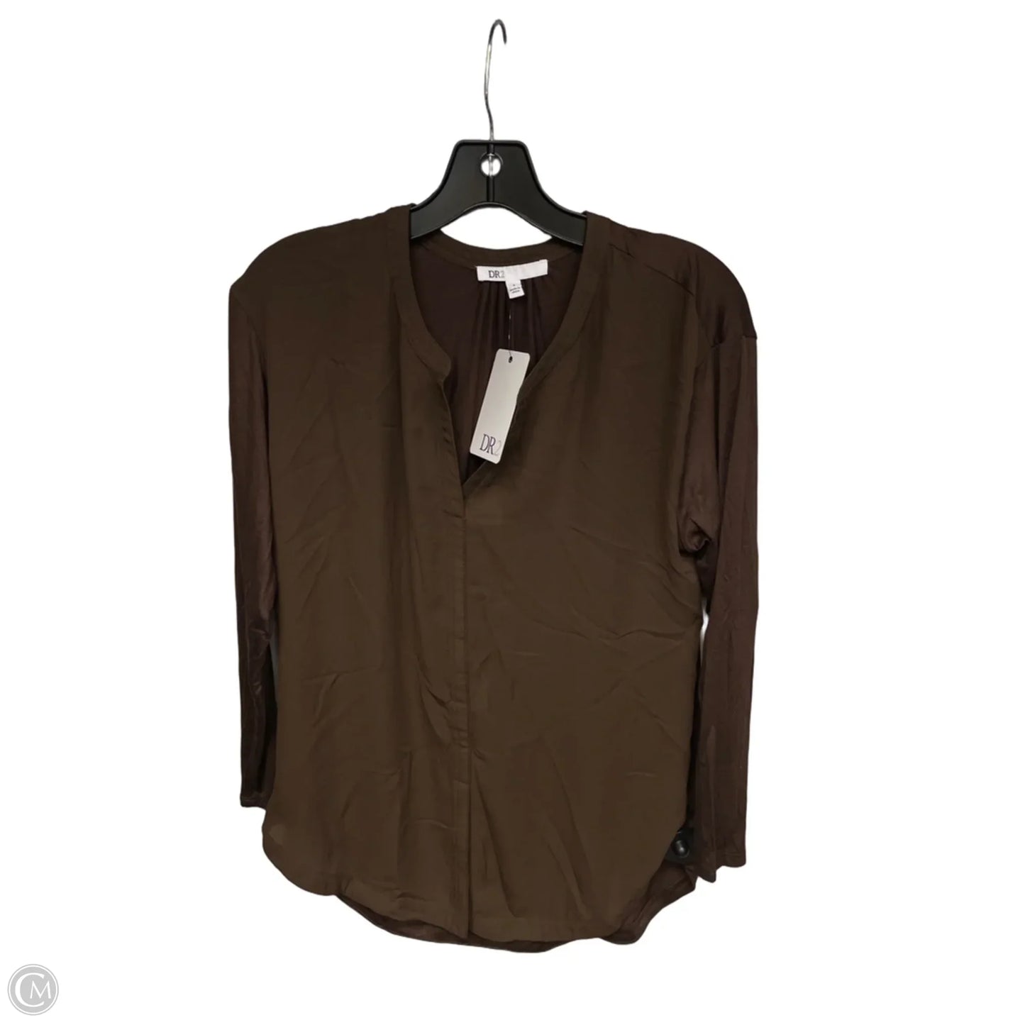 Top Long Sleeve By Dr2 In Brown, Size: S
