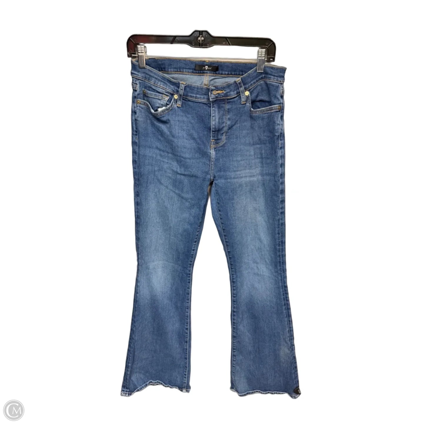 Jeans Boot Cut By 7 For All Mankind In Blue Denim, Size: 10