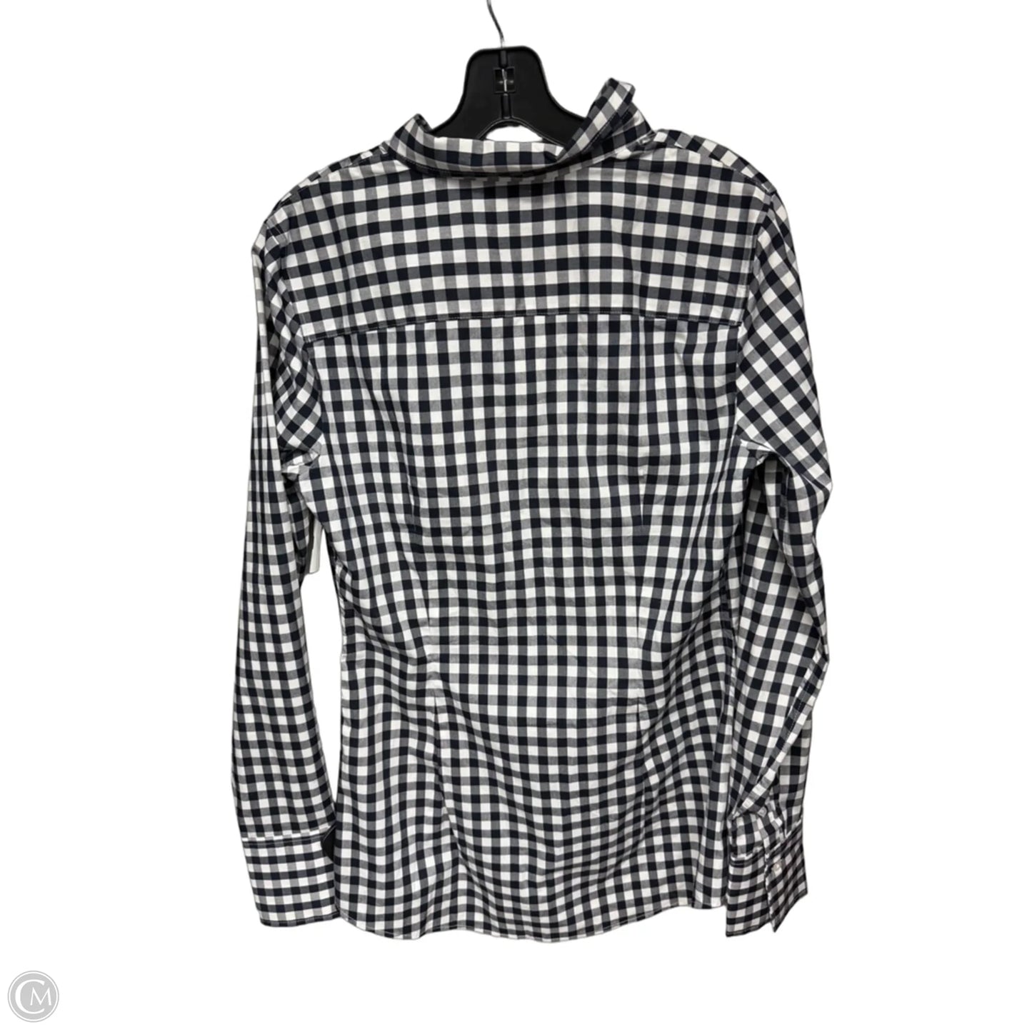 Blouse Long Sleeve By Banana Republic In Plaid Pattern, Size: 8
