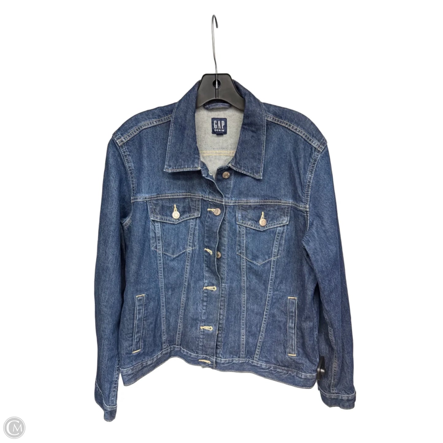 Jacket Denim By Gap In blue denim, Size: xl