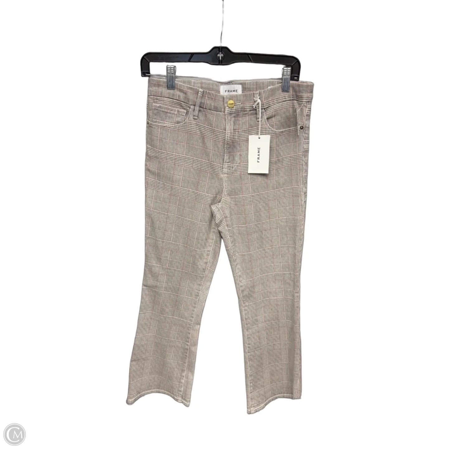 Pants Cropped By Frame In Black & Cream, Size: 8
