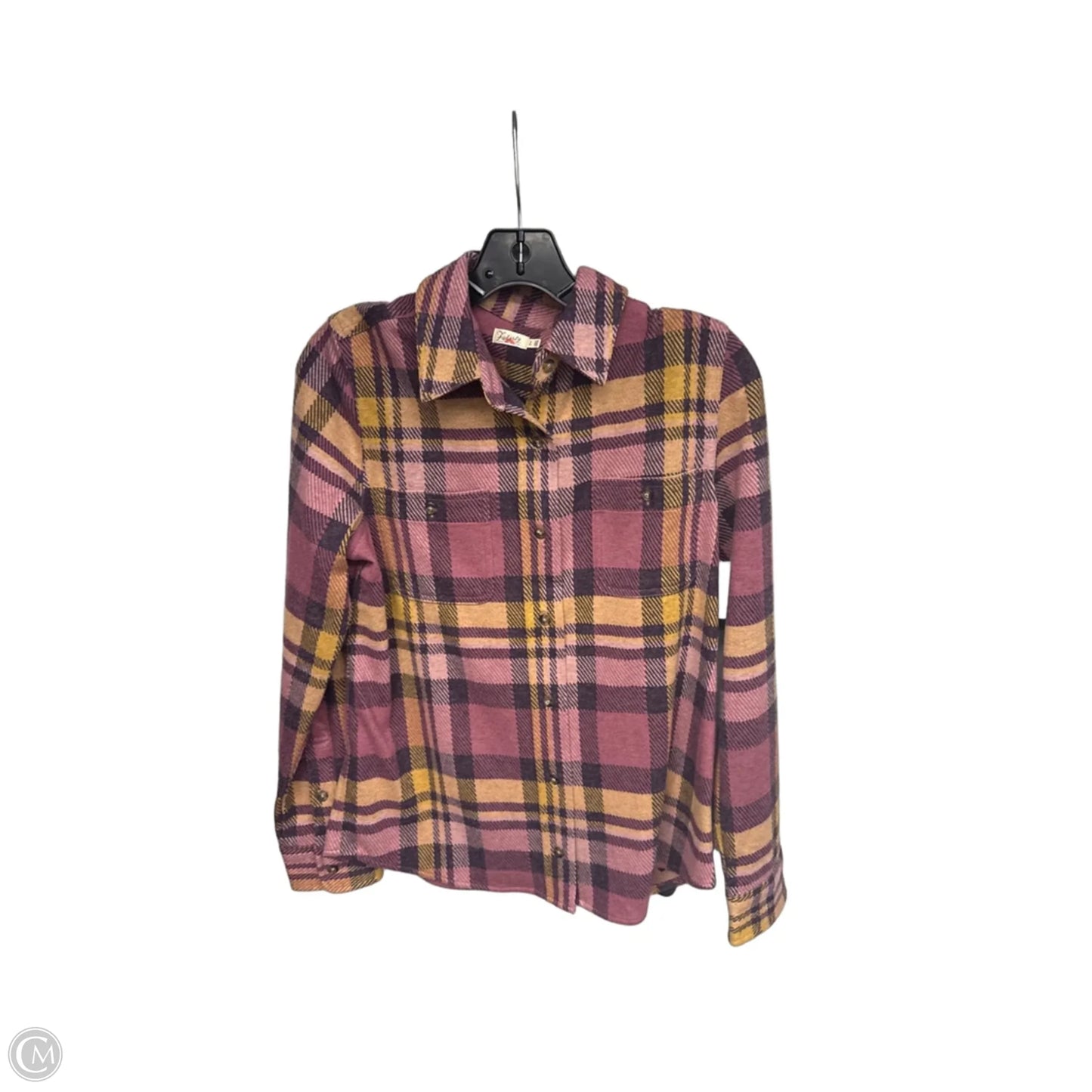 Top Long Sleeve By Faherty In Pink & Yellow, Size: S