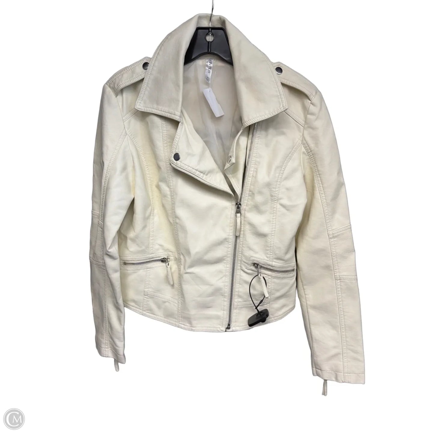 Jacket Moto By Cmc In Cream, Size: S