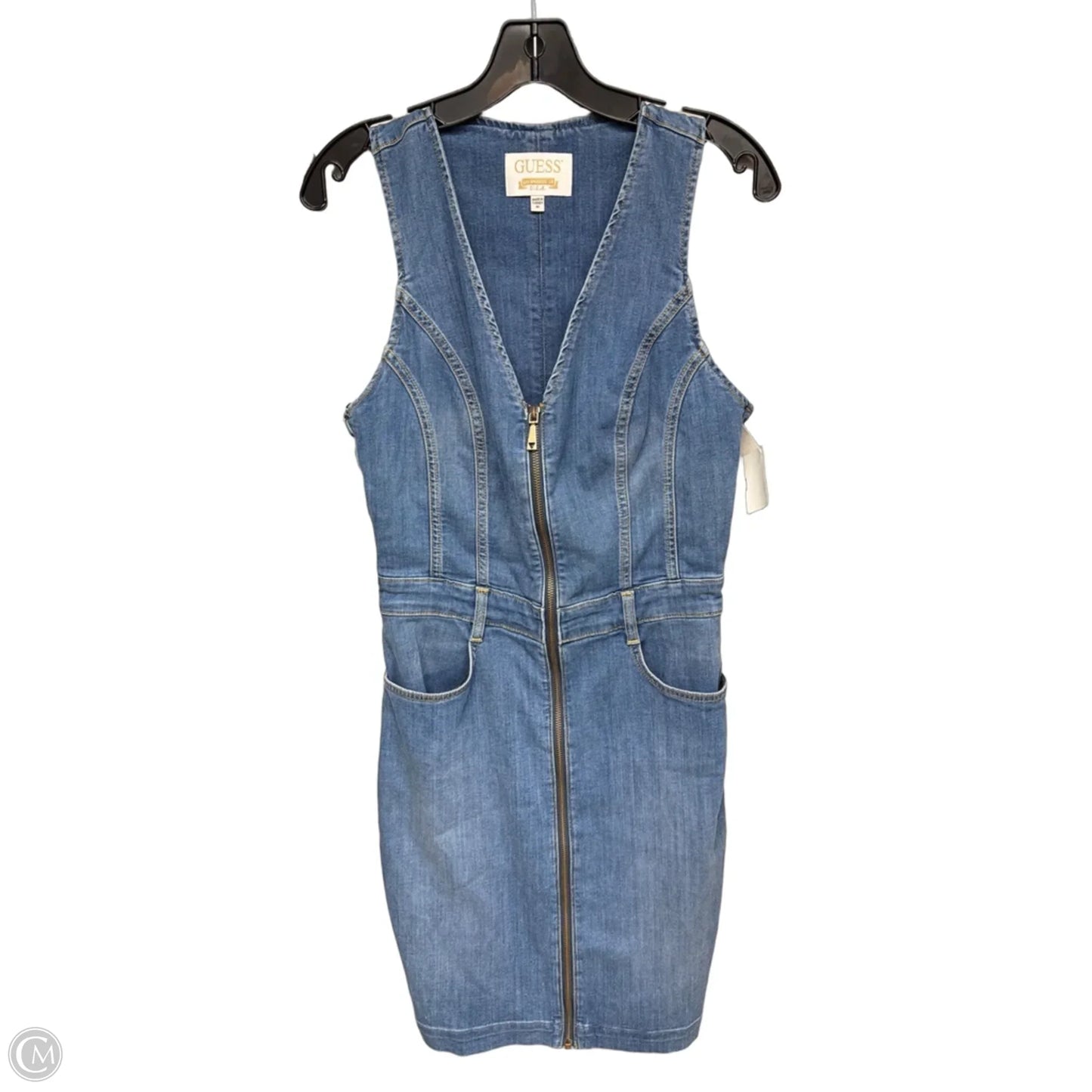 Dress Casual Midi By Guess In Blue Denim, Size: M