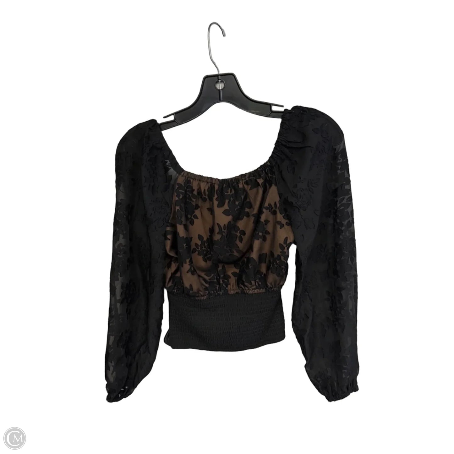 Blouse Long Sleeve By Current Air In Black, Size: Xxs