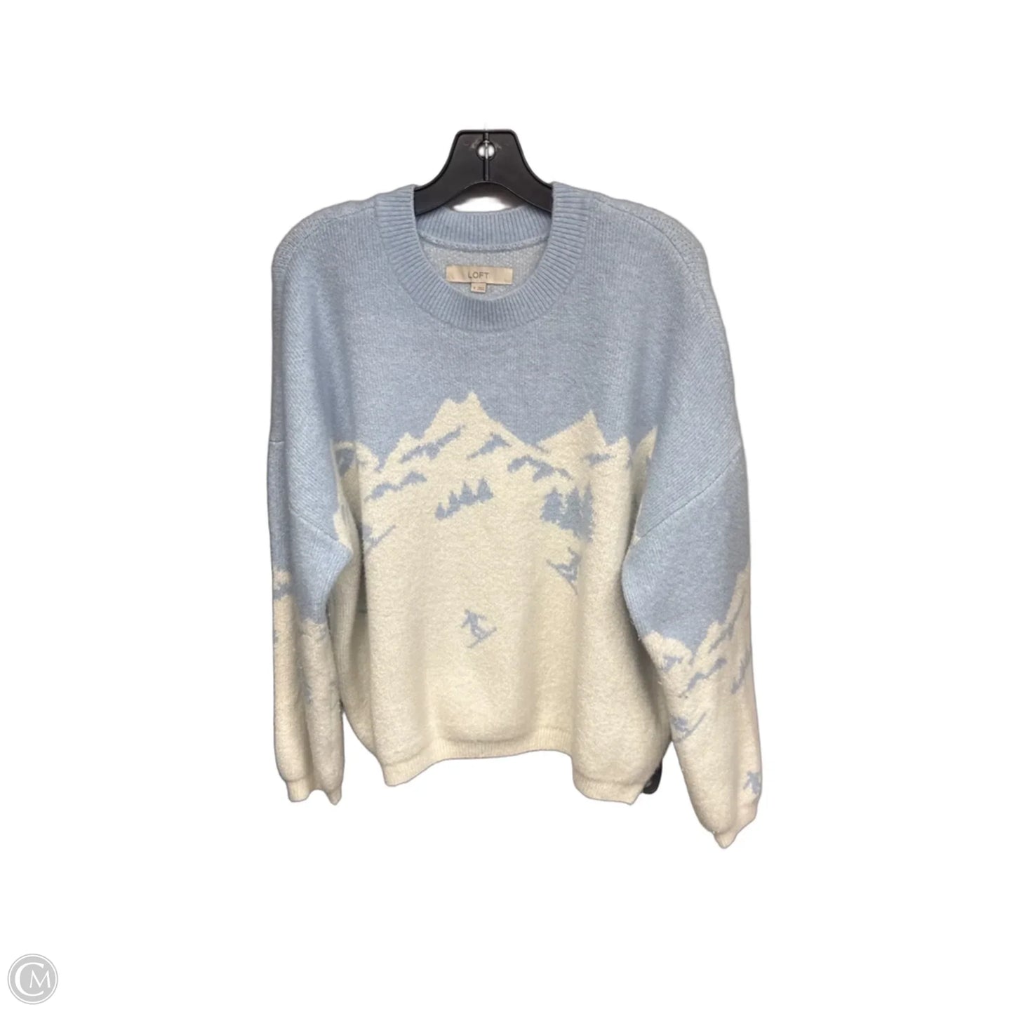 Sweater By Loft In Blue & White, Size: M