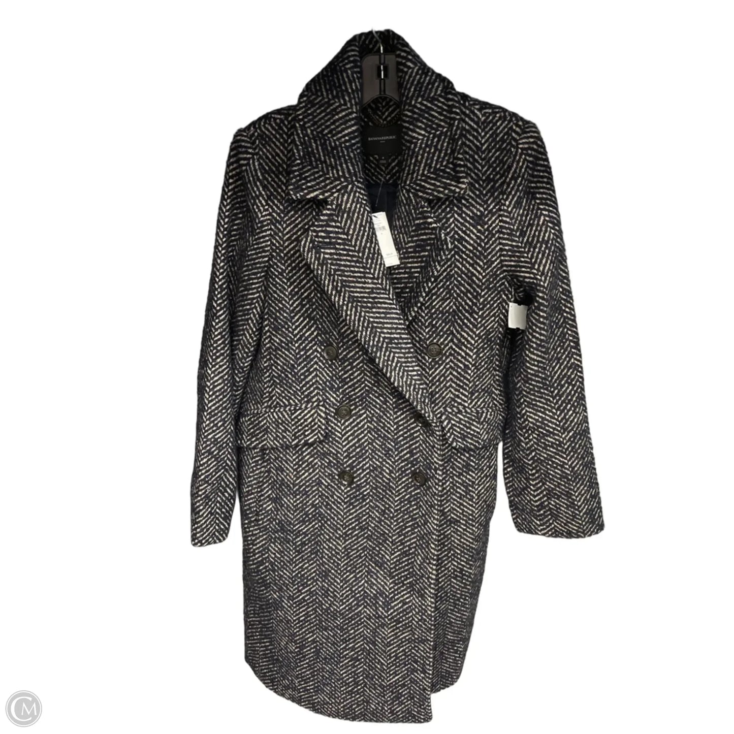 Coat Trench Coat By Banana Republic In Navy, Size: S