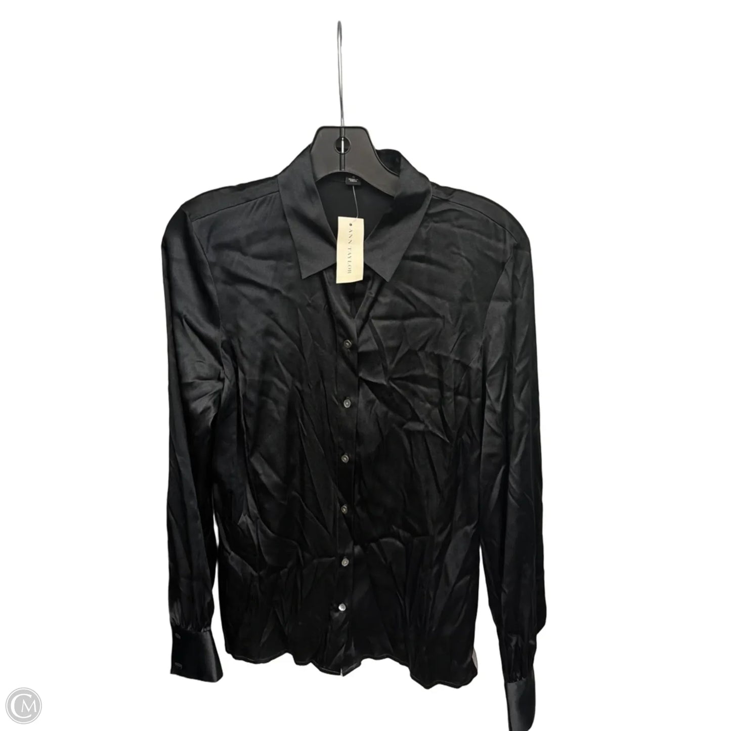 Blouse Long Sleeve By Ann Taylor In Black, Size: 6