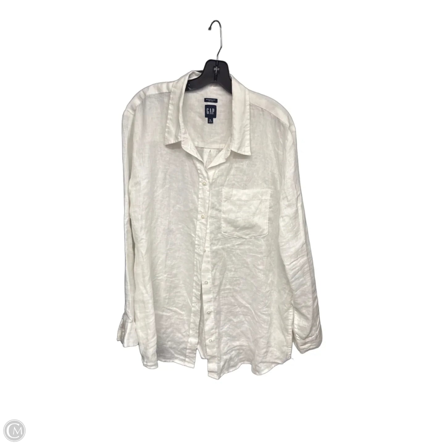 Blouse Long Sleeve By Gap In White, Size: Xl