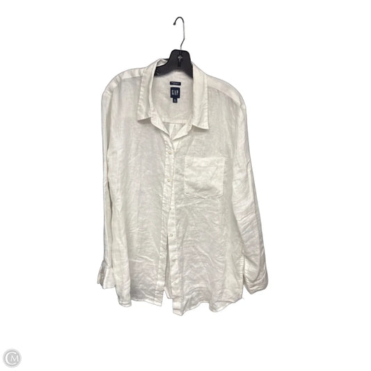Blouse Long Sleeve By Gap In White, Size: Xl