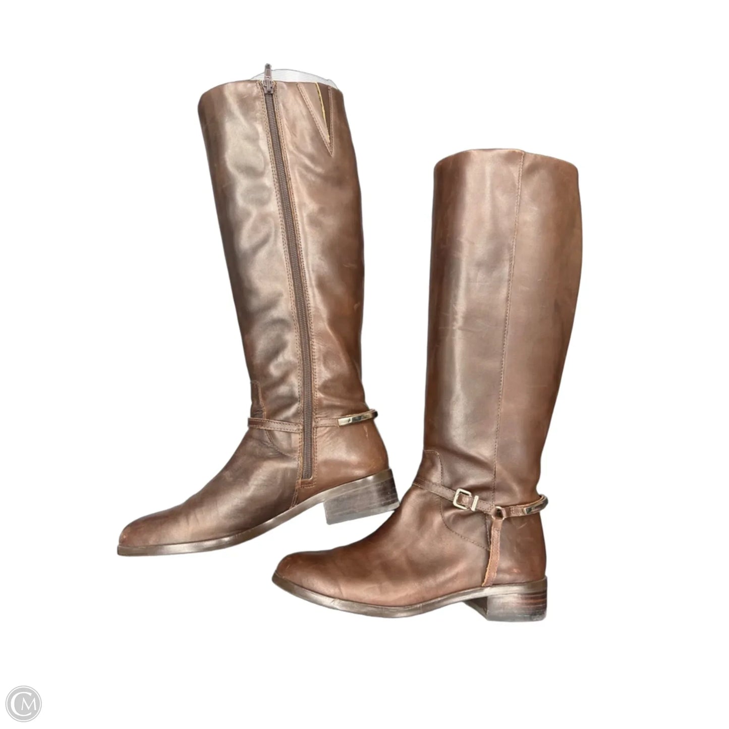 Boots Knee Flats By Clothes Mentor In Brown, Size: 7.5