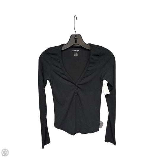 Top Long Sleeve By American Eagle In Black, Size: Xs