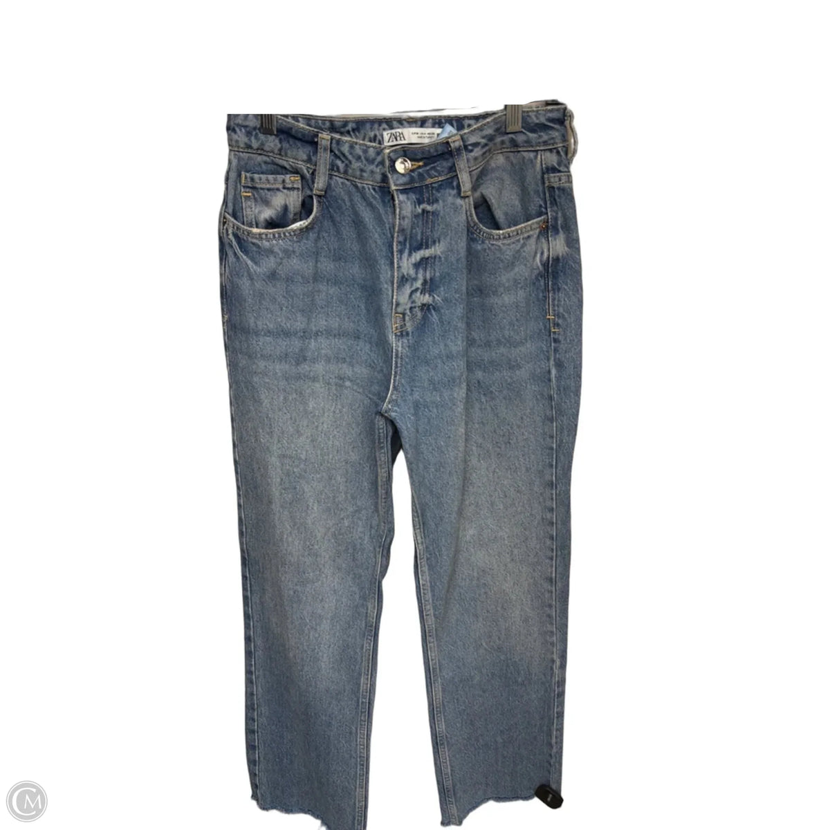 Jeans Straight By Zara In Blue Denim, Size: 4