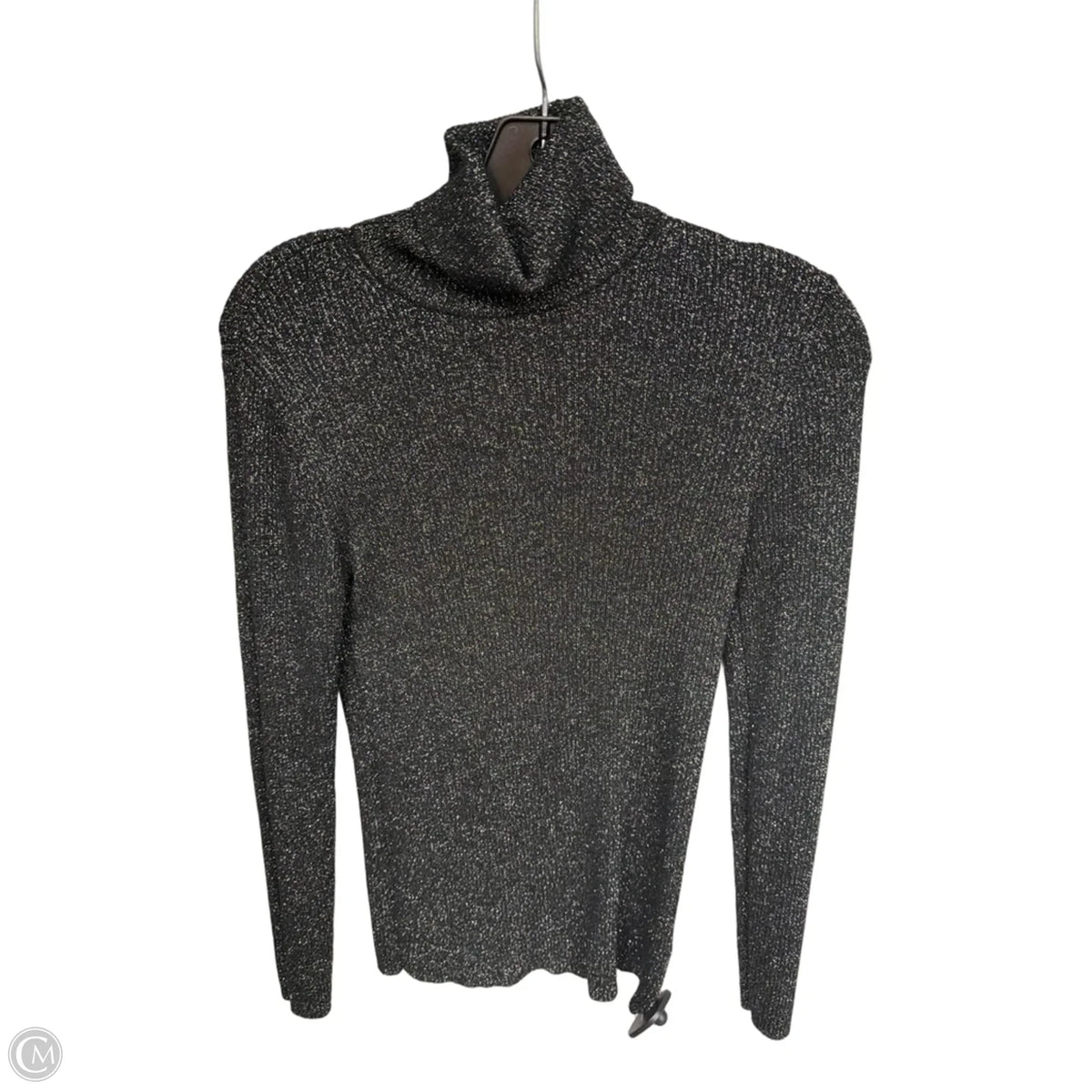 Top Long Sleeve By Express In Black & Silver, Size: M