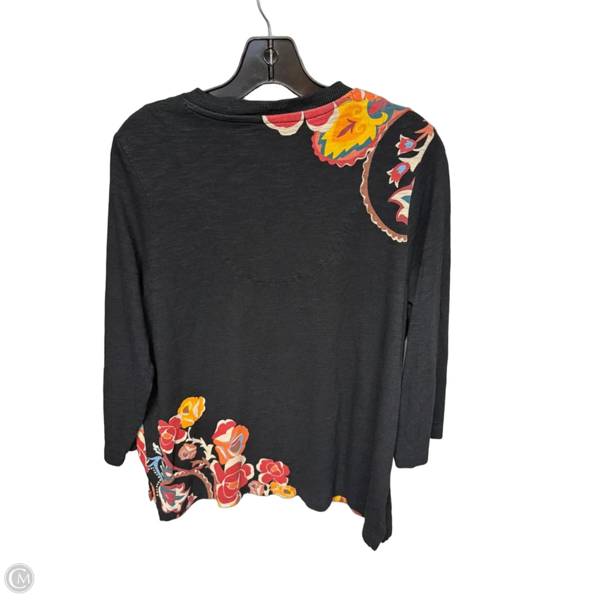 Top 3/4 Sleeve By Chicos In Black, Size: L