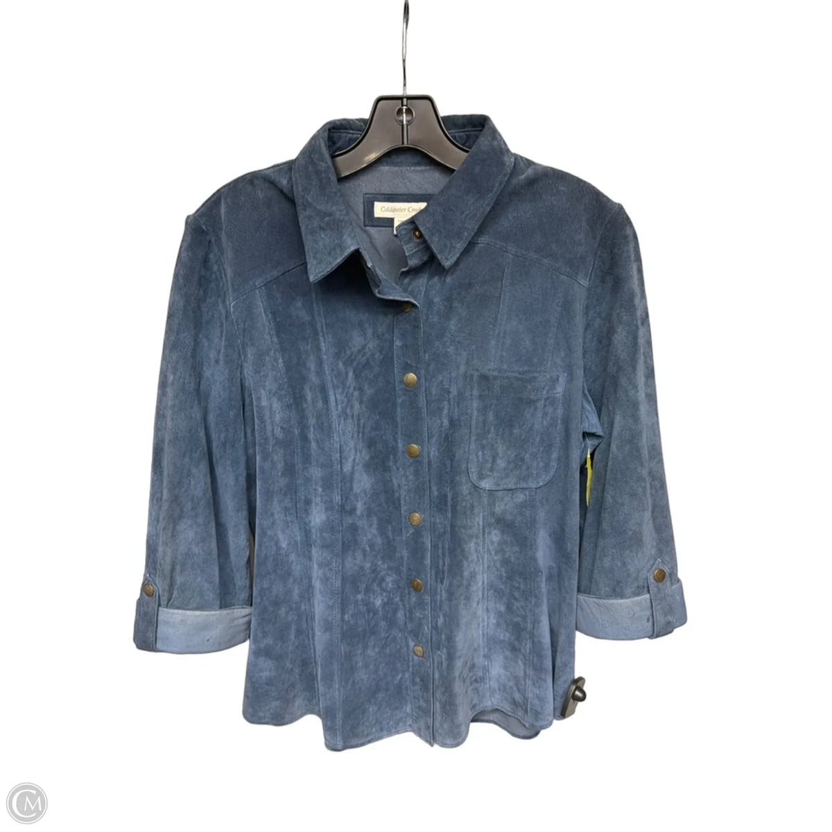Jacket Leather By Coldwater Creek In Blue, Size: L
