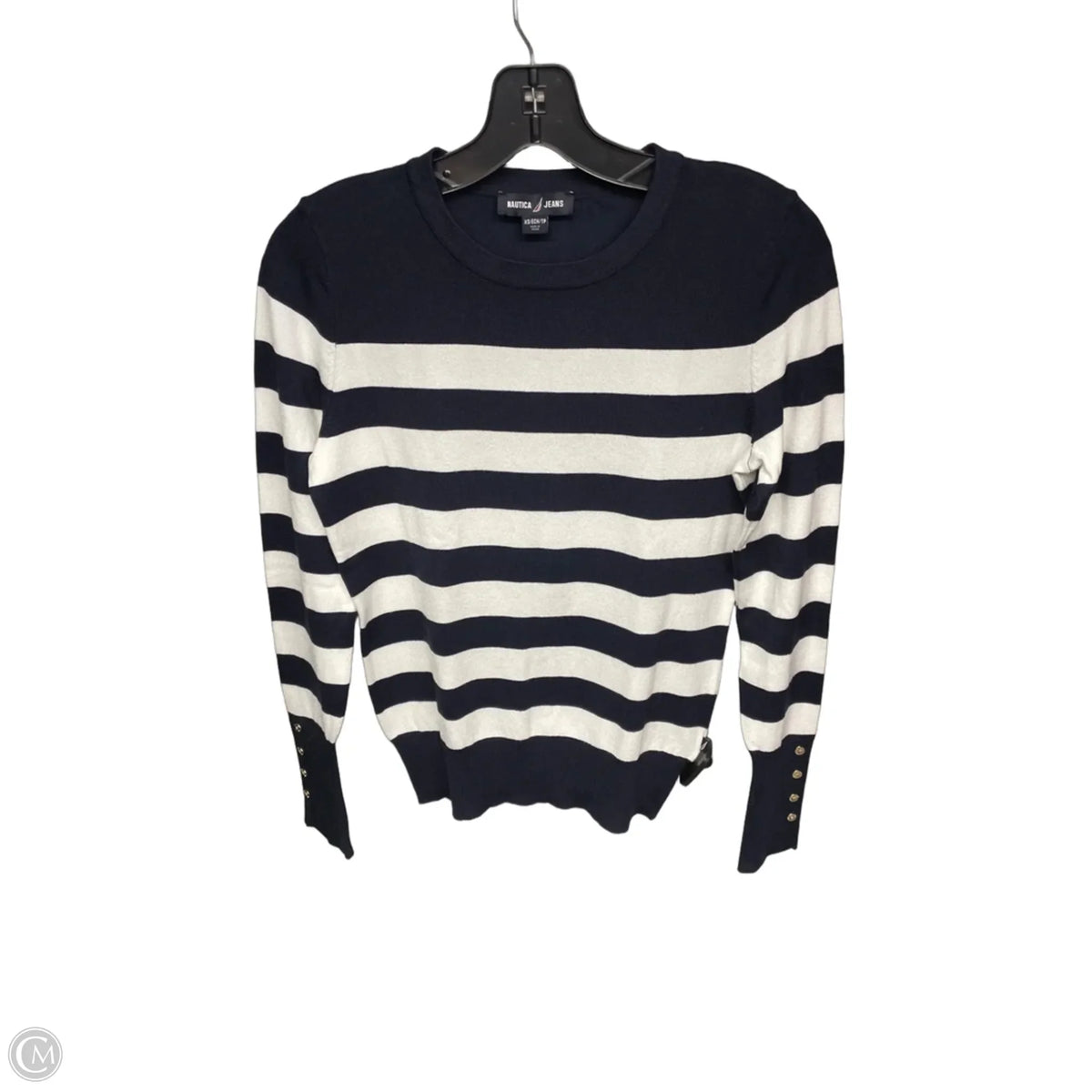 Top Long Sleeve By Nautica In Striped Pattern, Size: Xs