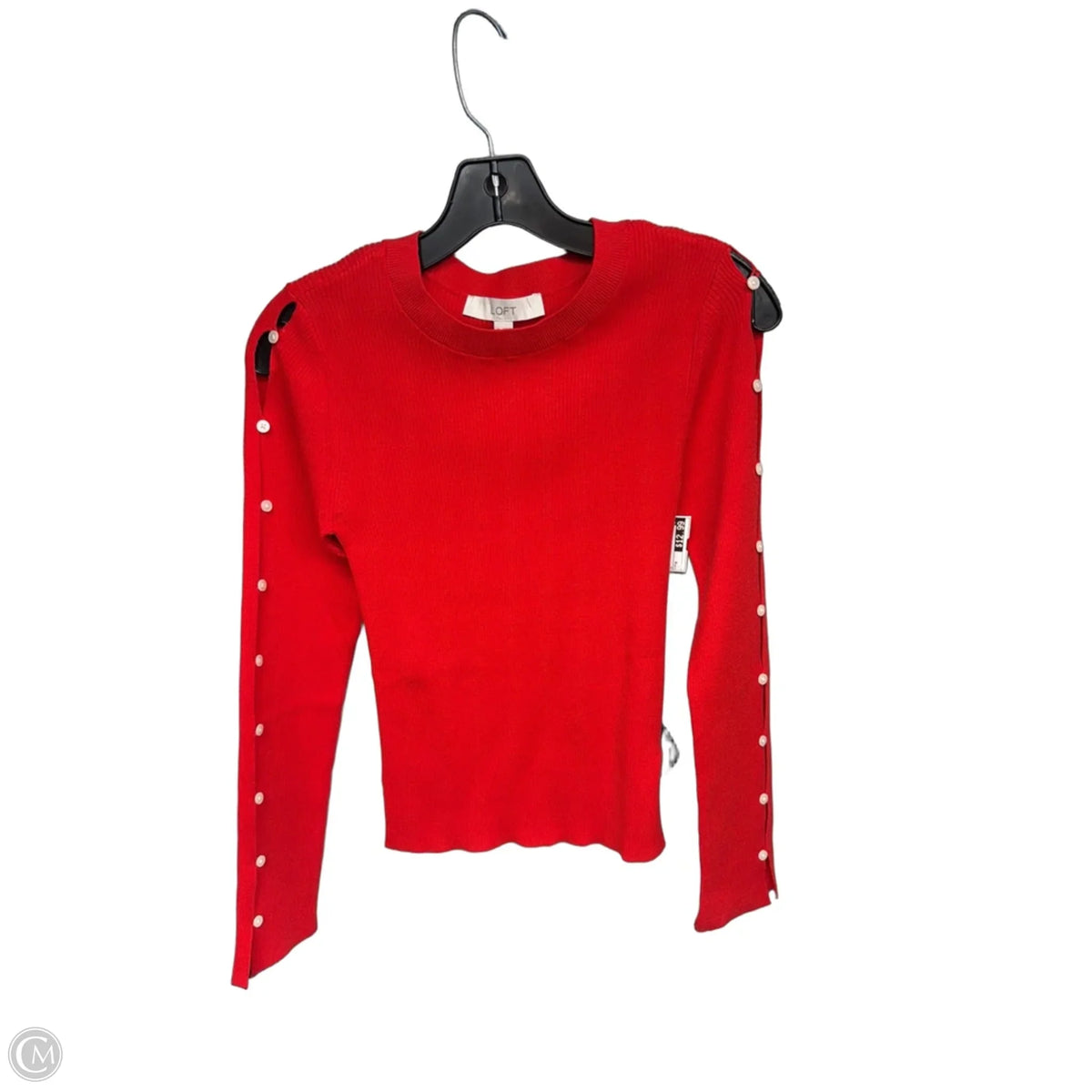 Top Long Sleeve By Loft In Red, Size: M