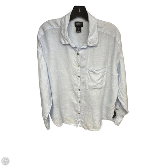 Top Long Sleeve By Nicole Miller In Blue, Size: M