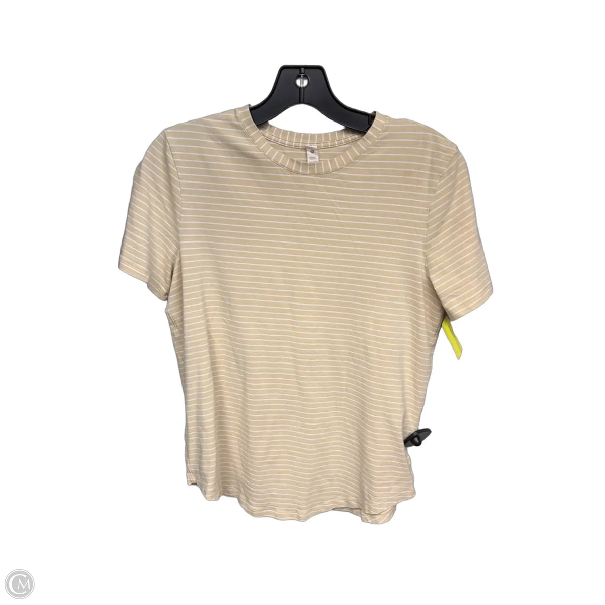 Athletic Top Short Sleeve By Lululemon In Tan, Size: 6