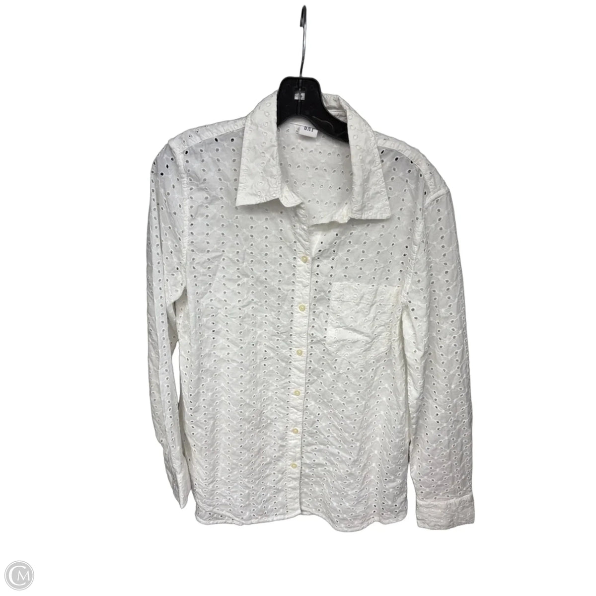 Blouse Long Sleeve By Gap In White, Size: S