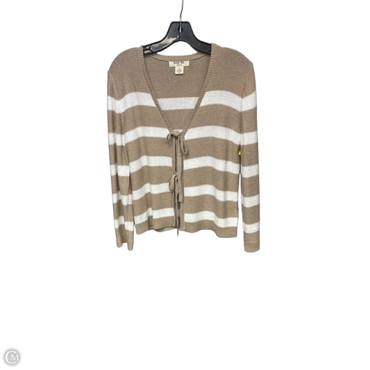 Cardigan By Ruby Rd In Tan & White, Size: Lp