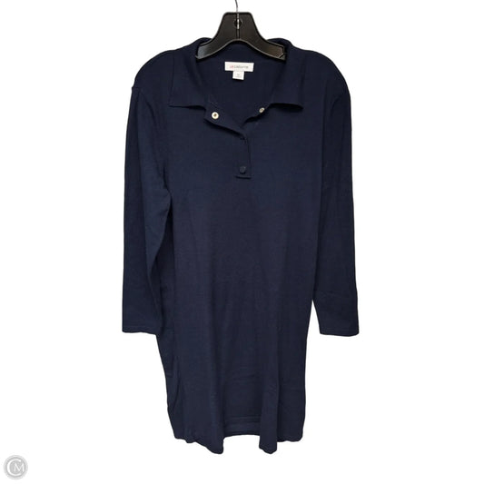 Dress Sweater By Liz Claiborne In Navy, Size: Xl