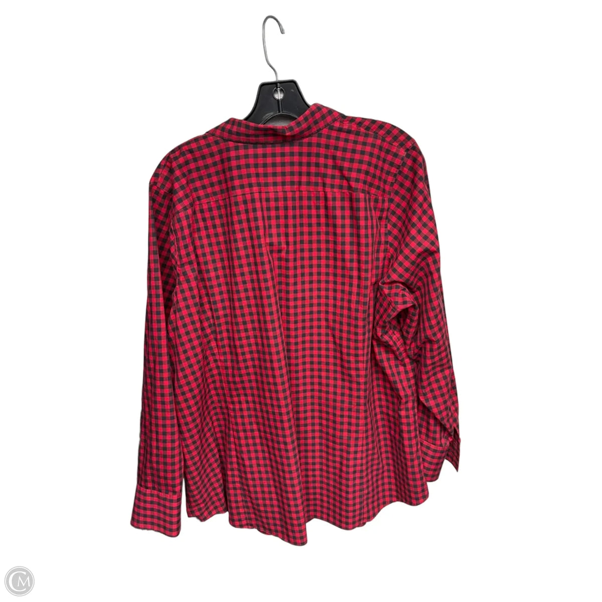 Top Long Sleeve By Lands End In Black & Red, Size: 2x
