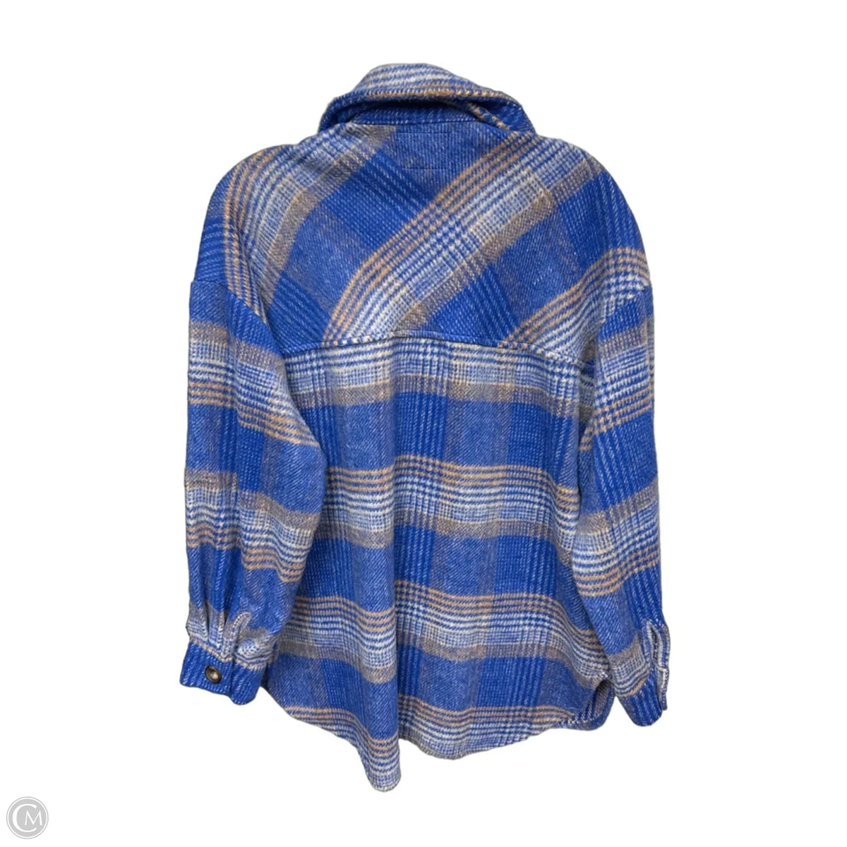 Jacket Shirt By Timing In Blue, Size: S