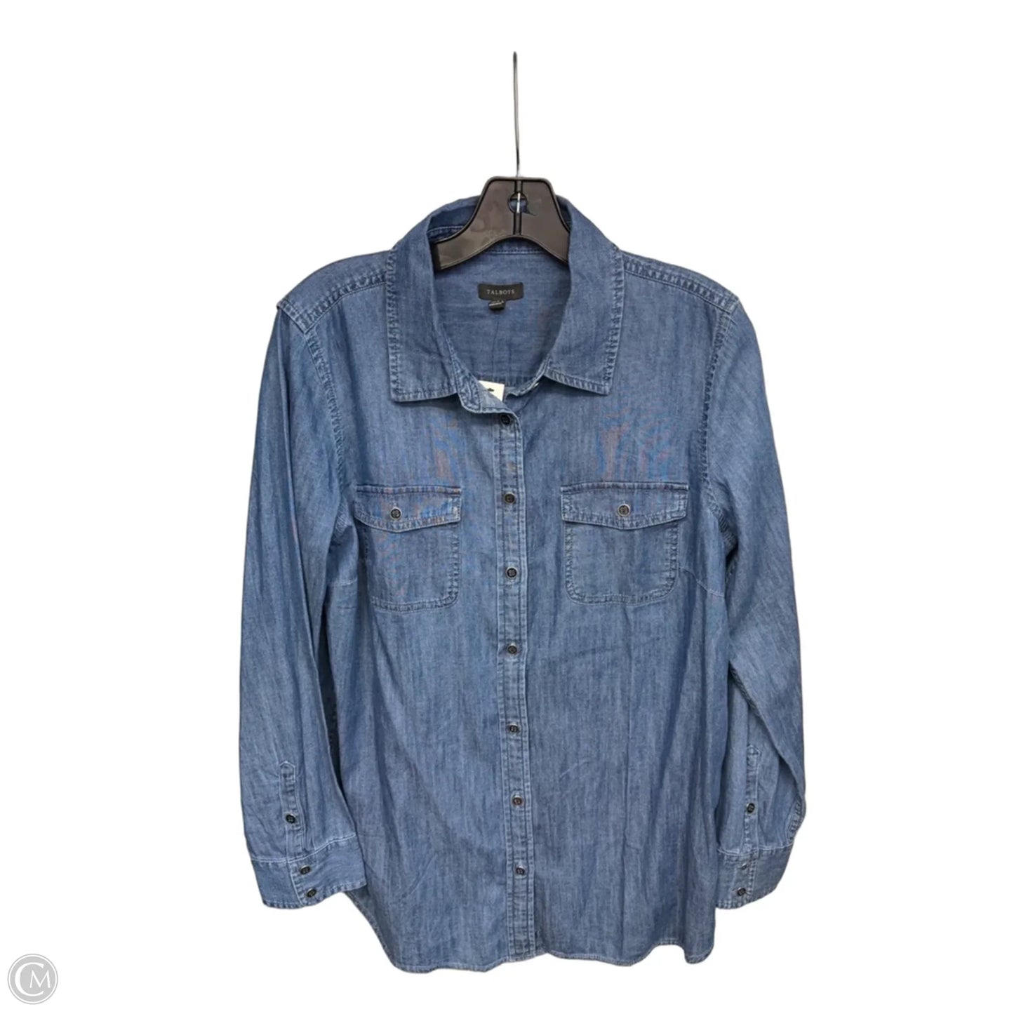 Top Long Sleeve By Talbots In Blue Denim, Size: M