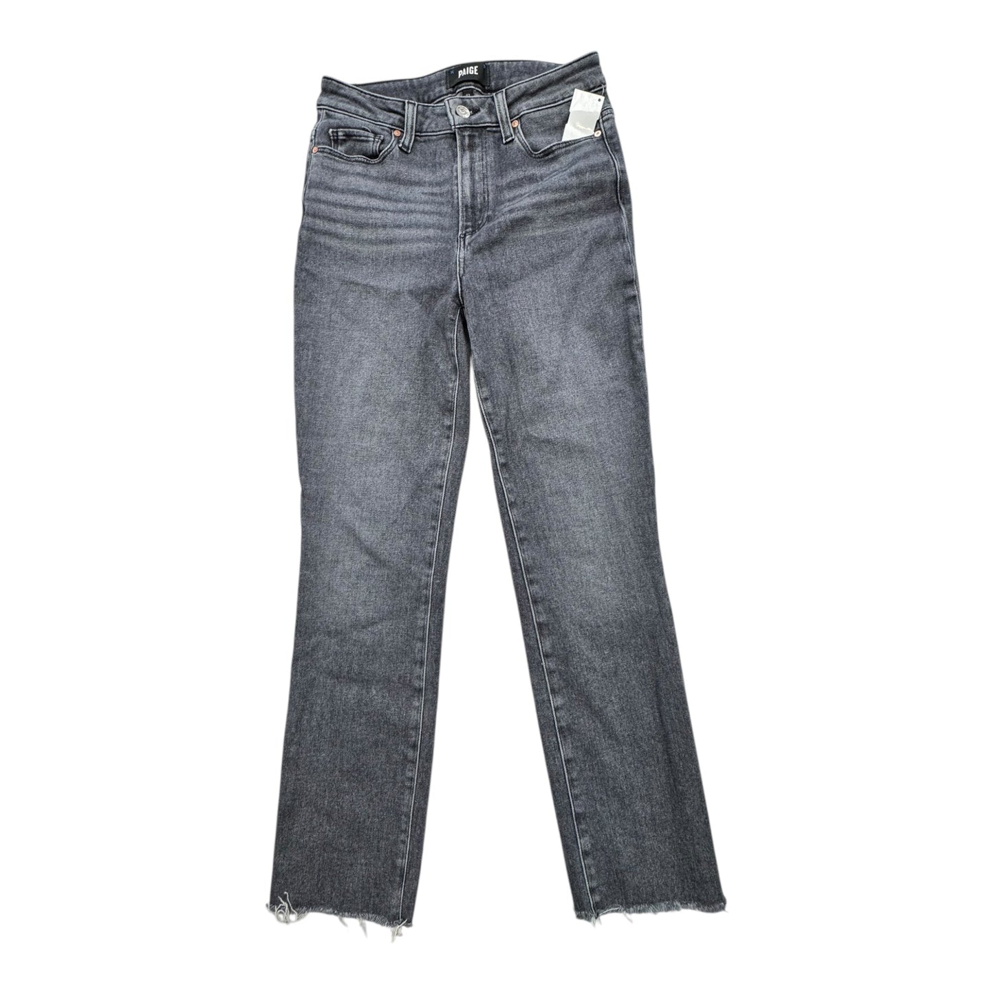 Jeans Straight By Paige In Black Denim, Size:4