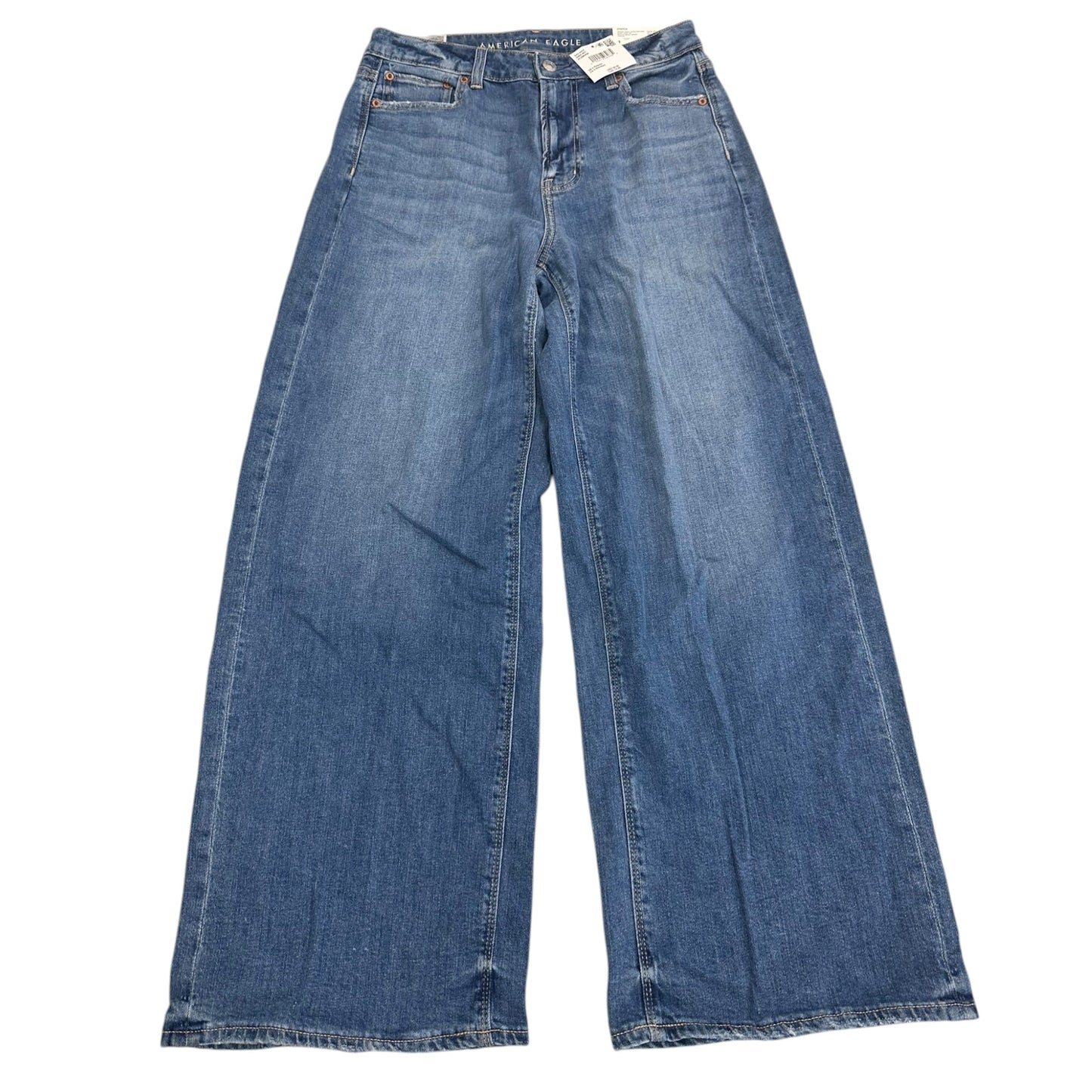 Jeans Wide Leg By American Eagle In Blue Denim, Size:4
