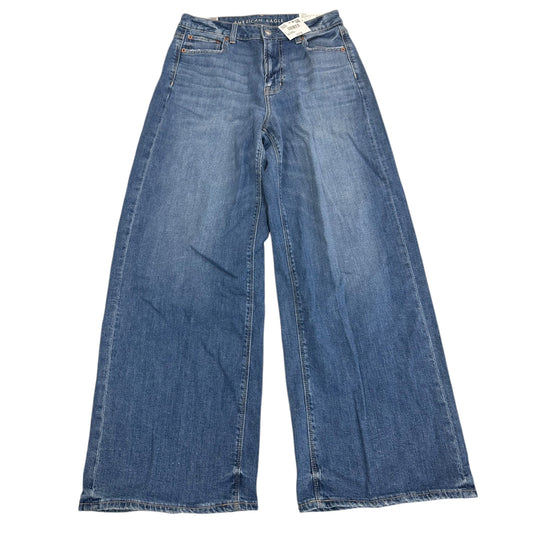 Jeans Wide Leg By American Eagle In Blue Denim, Size:4